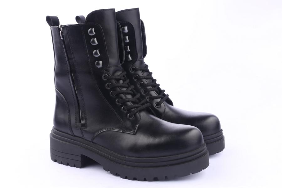 D.moro Shoes Women Leather Ankle Boots For Winter: 252G Black (Wholesale)