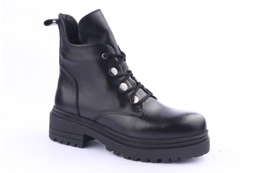 D.moro Shoes Women Leather Ankle Boots For Winter: 252H Black (Wholesale)