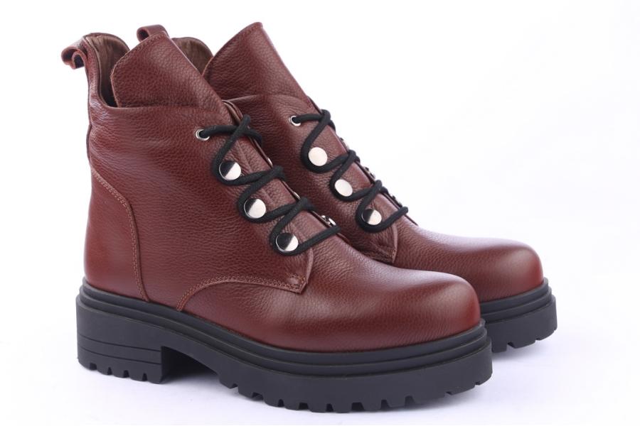 D.moro Shoes Women Leather Ankle Boots For Winter: 252H Brown (Wholesale)