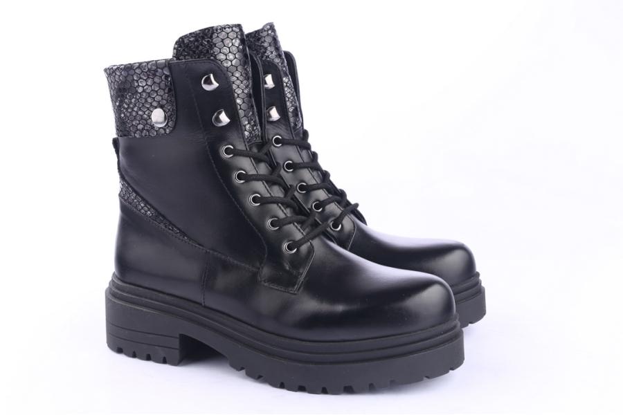 D.moro Shoes Women Leather Ankle Boots For Winter: 252I Black (Wholesale)