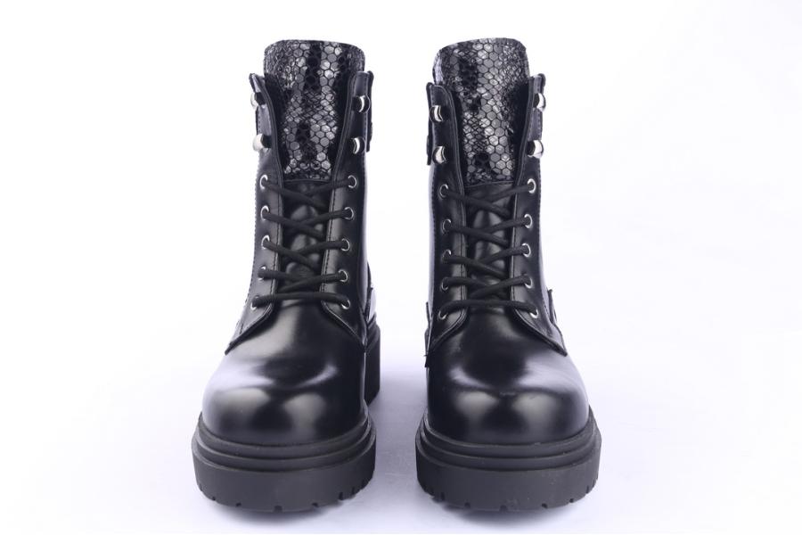 D.moro Shoes Women Leather Ankle Boots For Winter: 252I Black (Wholesale)