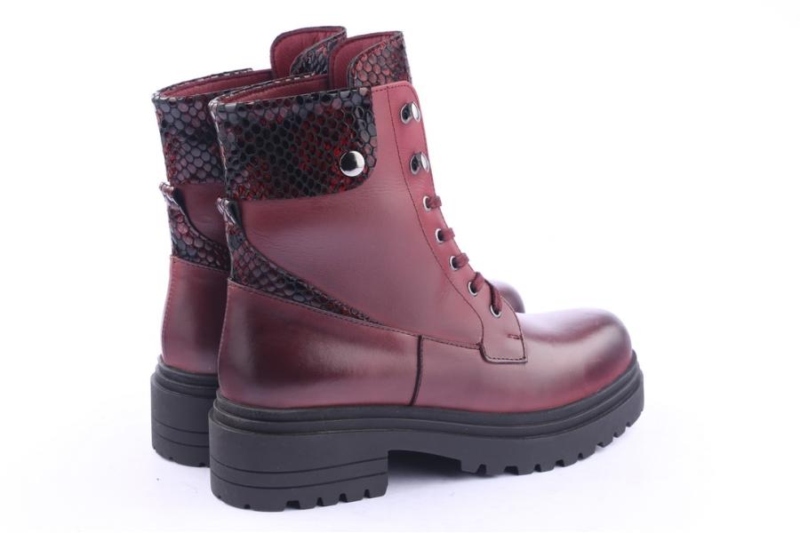 D.moro Shoes Women Leather Ankle Boots For Winter: 252I Burgundy (Wholesale)
