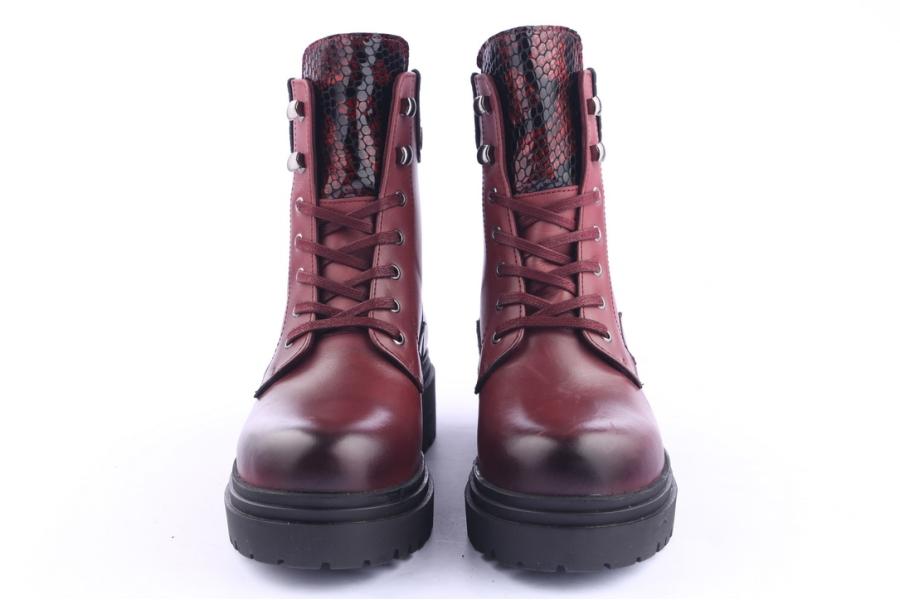 D.moro Shoes Women Leather Ankle Boots For Winter: 252I Burgundy (Wholesale)