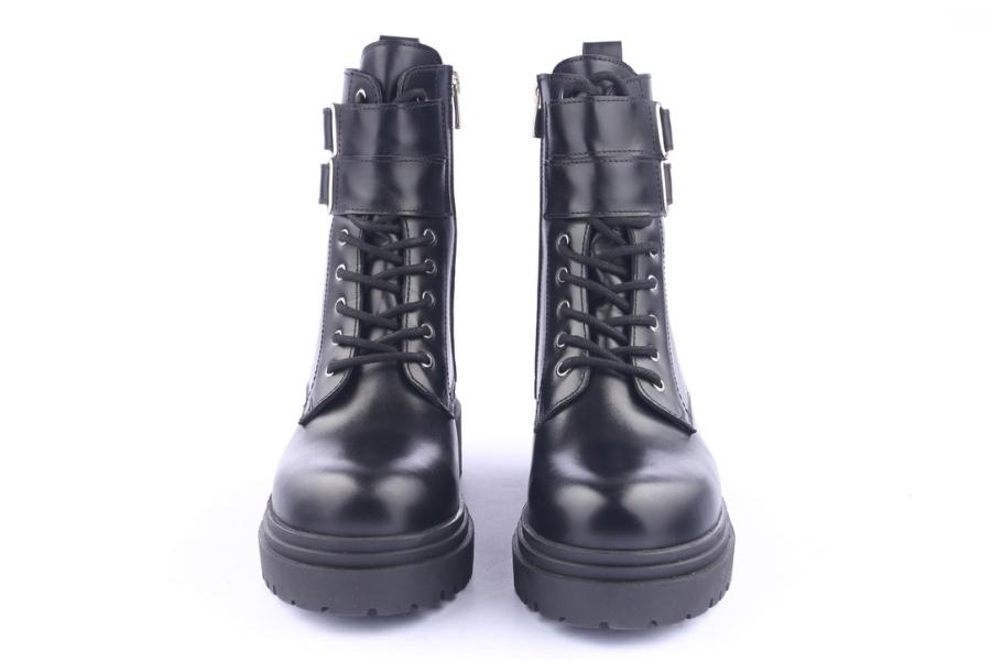 D.moro Shoes Women Leather Ankle Boots For Winter: 252J Black (Wholesale)