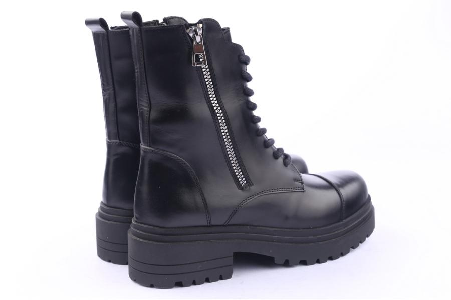 D.moro Shoes Women Leather Ankle Boots For Winter: 252L Black (Wholesale)