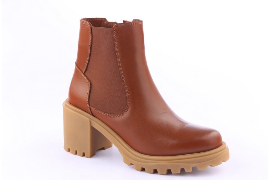 D.moro Shoes Women Leather Ankle Boots For Winter: 4576 Tan (Wholesale)