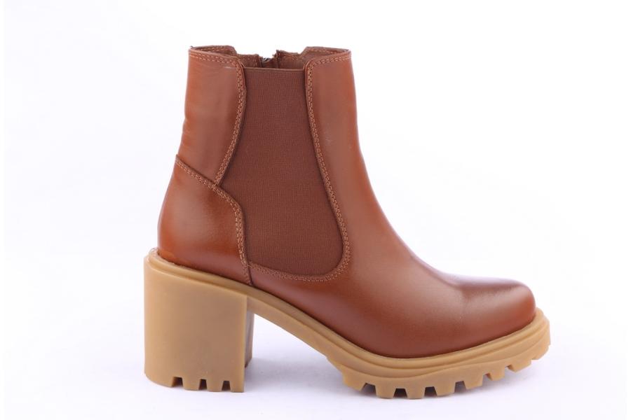 d.moro shoes Women Leather Ankle Boots for Winter: 4576 Tan (Wholesale)