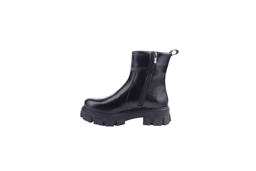 D.moro Shoes Women Leather Ankle Boots For Winter: 504C Black (Wholesale)