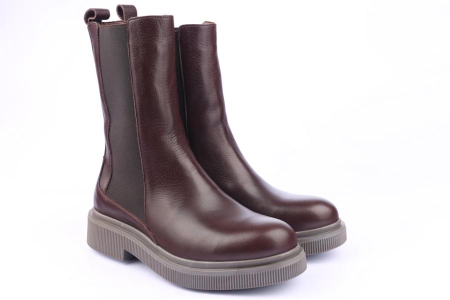 D.moro Shoes Women Leather Ankle Boots For Winter: 506B Brown (Wholesale)