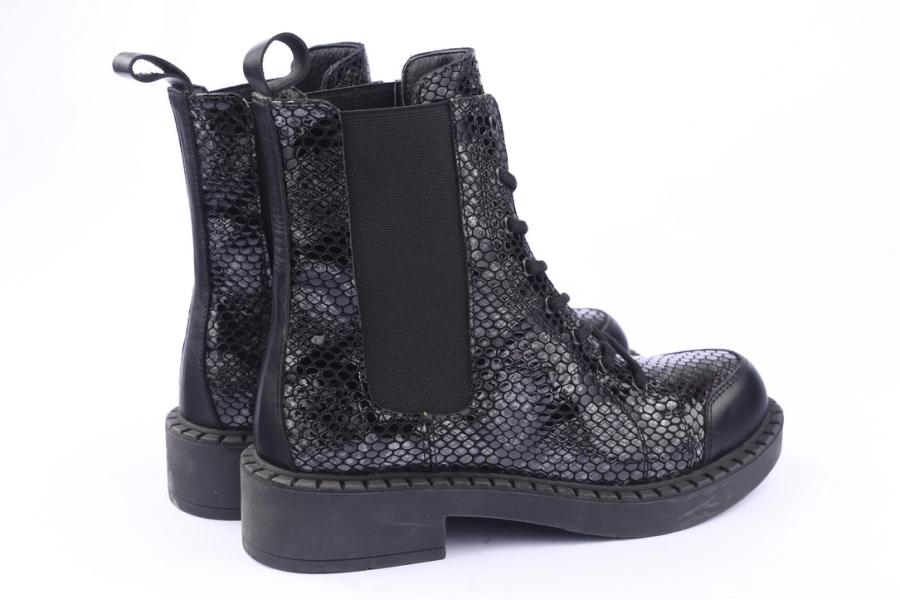 D.moro Shoes Women Leather Ankle Boots For Winter: 519A Anthracite (Wholesale)