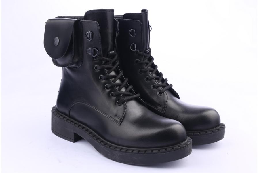 D.moro Shoes Women Leather Ankle Boots For Winter: 519C Black (Wholesale)