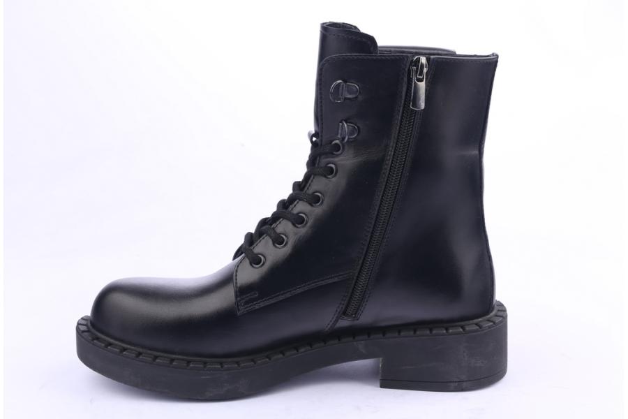 D.moro Shoes Women Leather Ankle Boots For Winter: 519C Black (Wholesale)