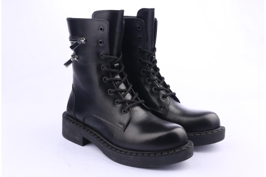 D.moro Shoes Women Leather Ankle Boots For Winter: 519D Black (Wholesale)
