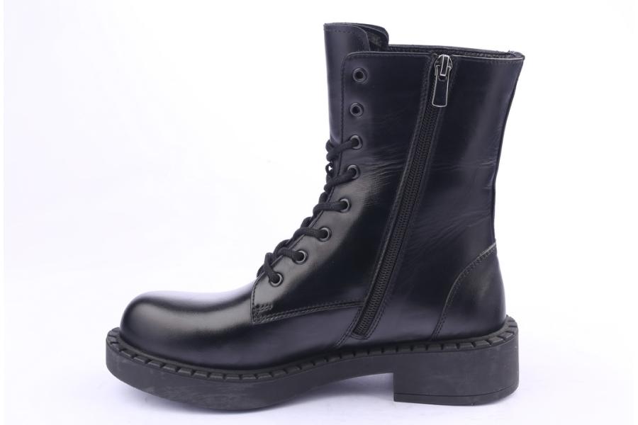 D.moro Shoes Women Leather Ankle Boots For Winter: 519D Black (Wholesale)