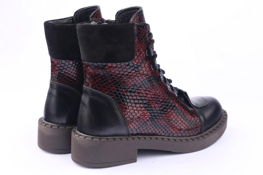 D.moro Shoes Women Leather Ankle Boots For Winter: 519E Burgundy (Wholesale)