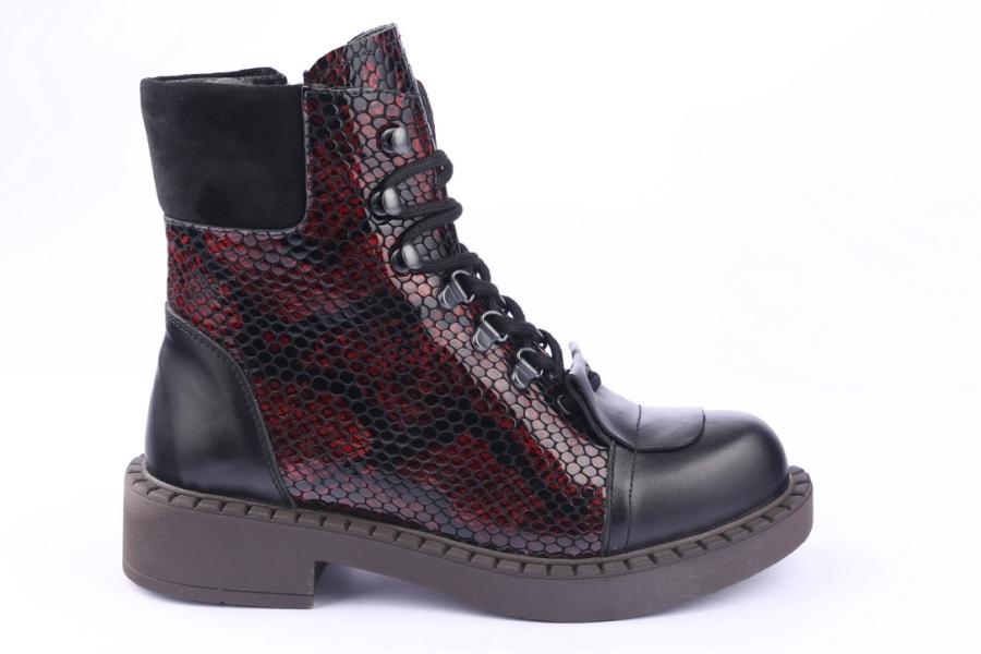d.moro shoes Women Leather Ankle Boots for Winter: 519E Burgundy (Wholesale)