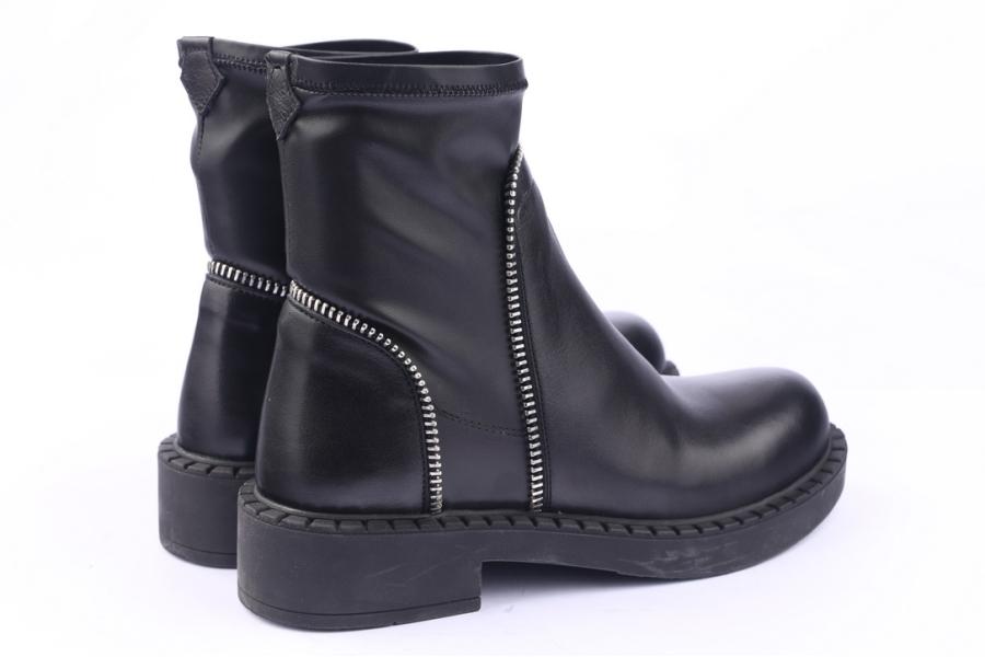 D.moro Shoes Women Leather Ankle Boots For Winter: 519F Black (Wholesale)