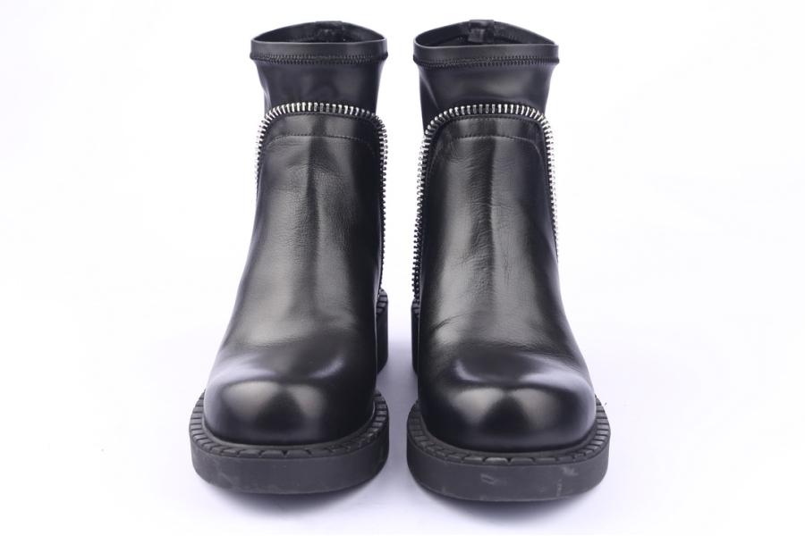 D.moro Shoes Women Leather Ankle Boots For Winter: 519F Black (Wholesale)