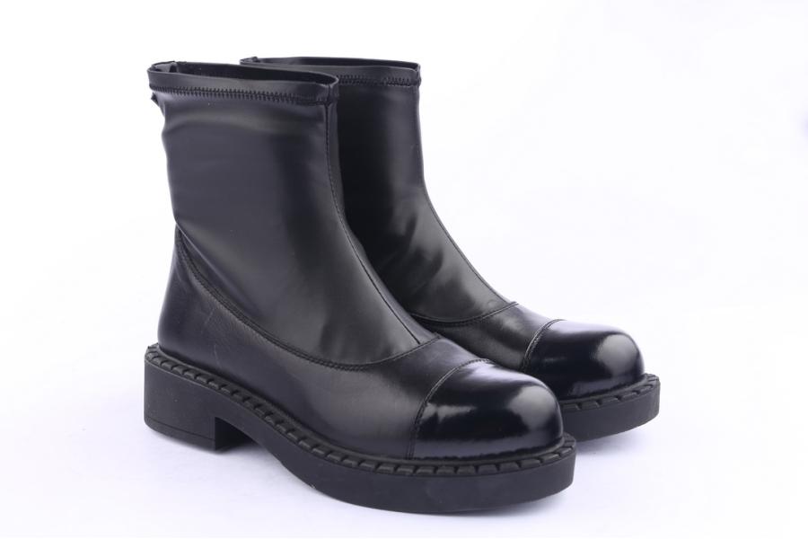 D.moro Shoes Women Leather Ankle Boots For Winter: 519G Black (Wholesale)