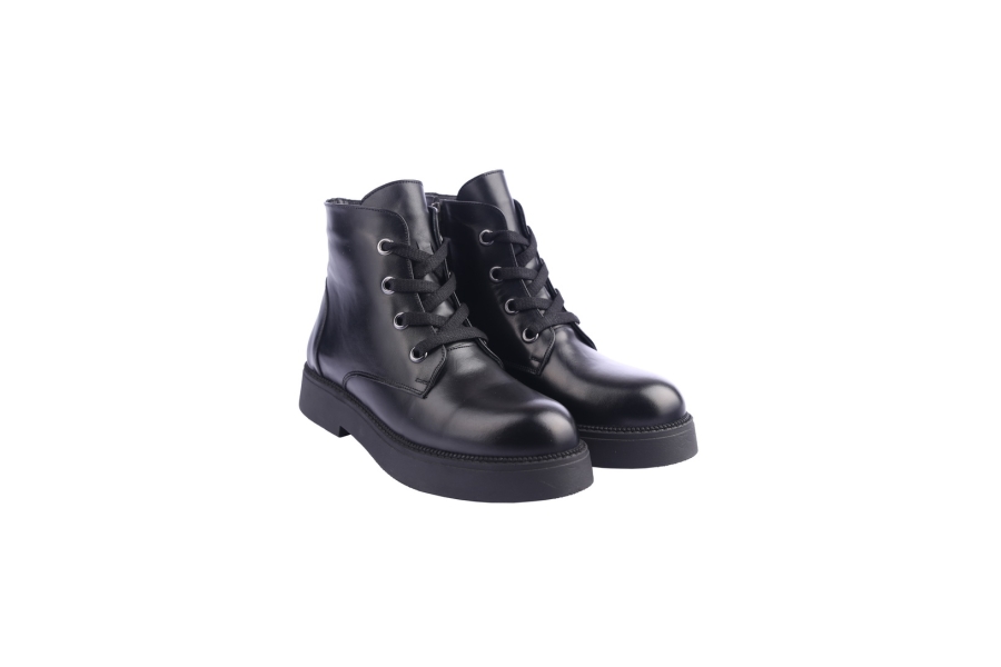 D.moro Shoes Women Leather Ankle Boots For Winter: 545B Black (Wholesale)