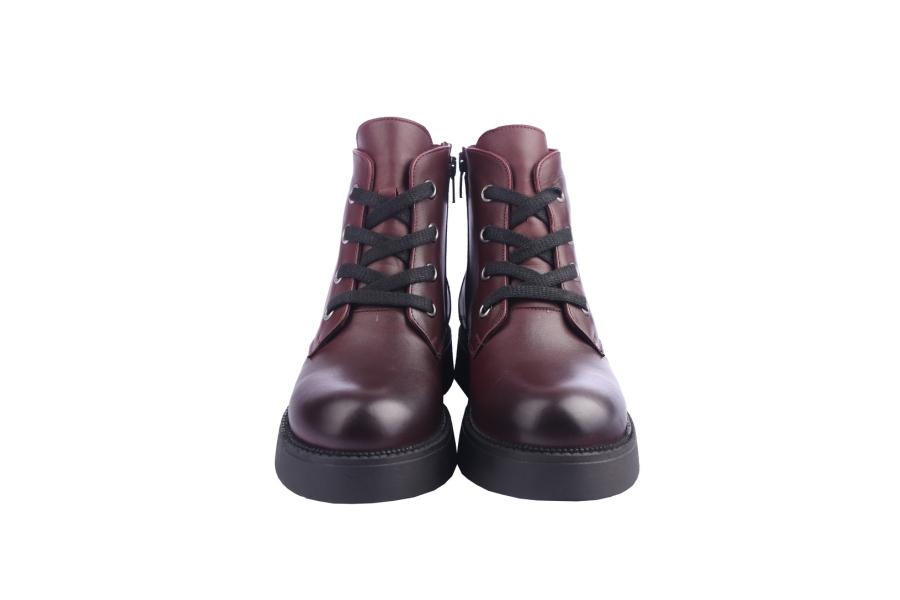 D.moro Shoes Women Leather Ankle Boots For Winter: 545B Burgundy (Wholesale)