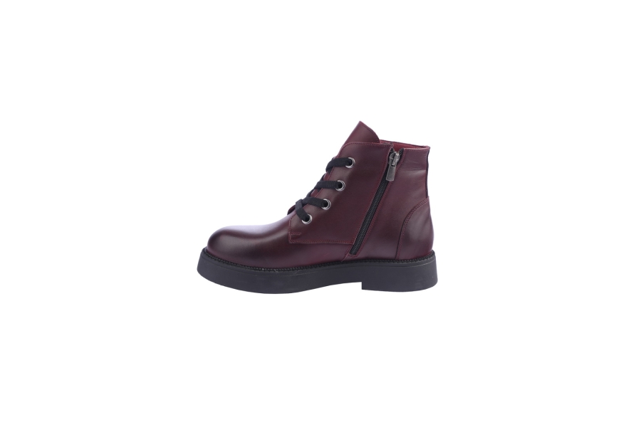 D.moro Shoes Women Leather Ankle Boots For Winter: 545B Burgundy (Wholesale)