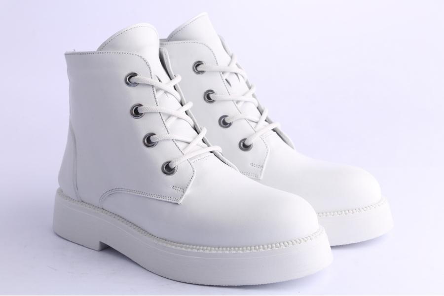 D.moro Shoes Women Leather Ankle Boots For Winter: 545B White (Wholesale)