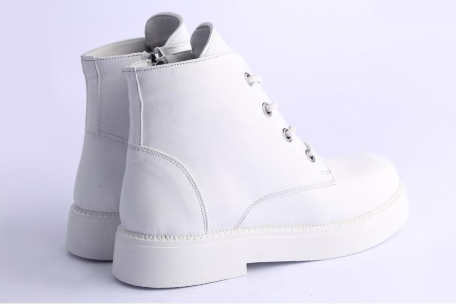 D.moro Shoes Women Leather Ankle Boots For Winter: 545B White (Wholesale)