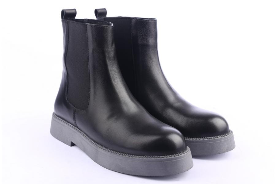 D.moro Shoes Women Leather Ankle Boots For Winter: 545I Black (Wholesale)