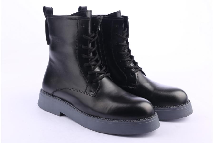 D.moro Shoes Women Leather Ankle Boots For Winter: 545J Black (Wholesale)