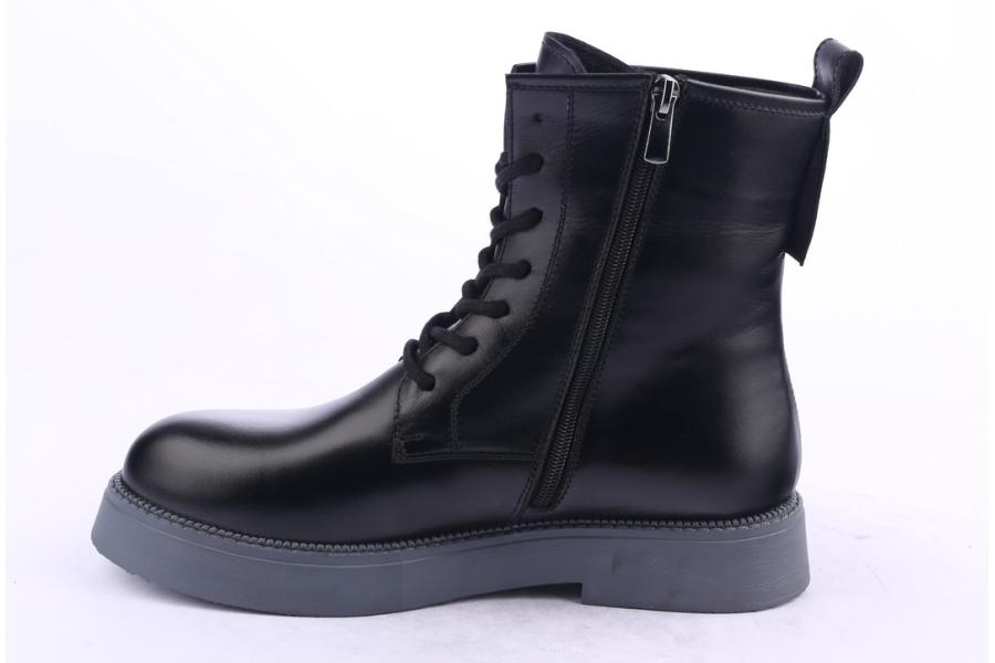 D.moro Shoes Women Leather Ankle Boots For Winter: 545J Black (Wholesale)