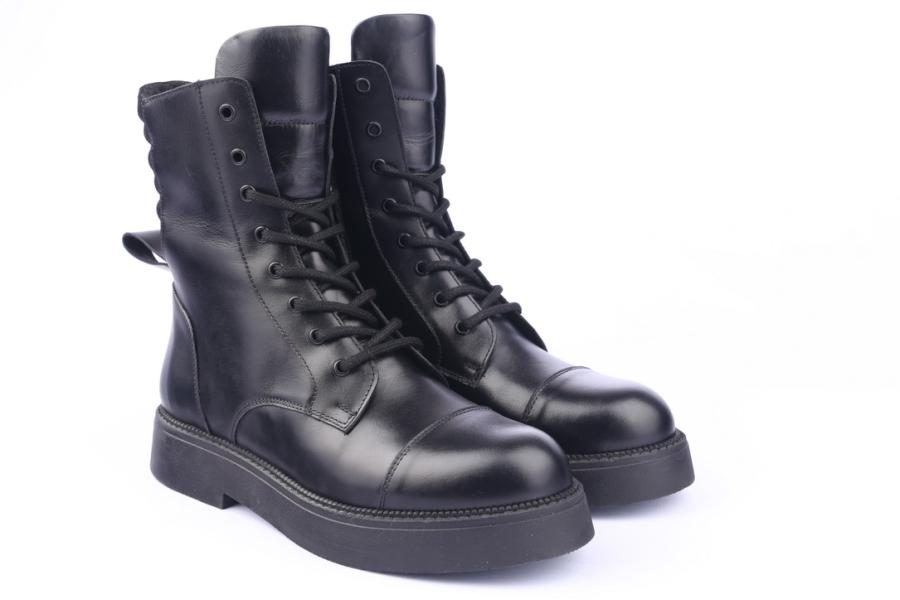D.moro Shoes Women Leather Ankle Boots For Winter: 545K Black (Wholesale)