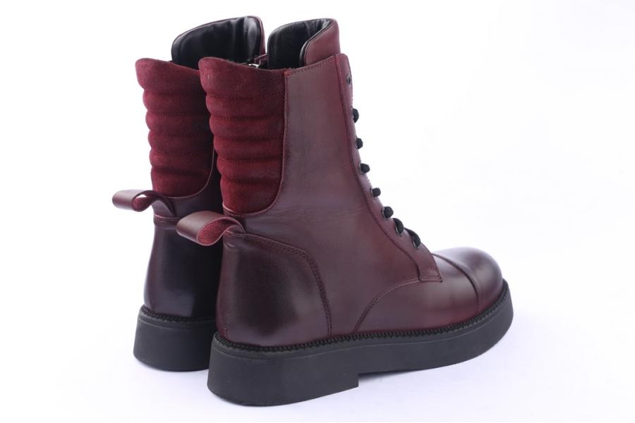 D.moro Shoes Women Leather Ankle Boots For Winter: 545K Burgundy (Wholesale)