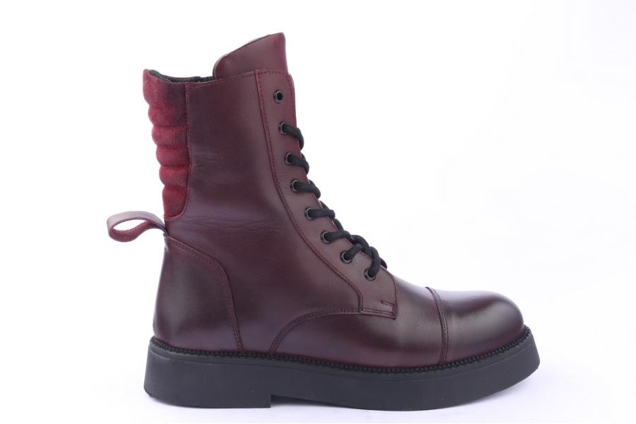 d.moro shoes Women Leather Ankle Boots for Winter: 545K Burgundy (Wholesale)
