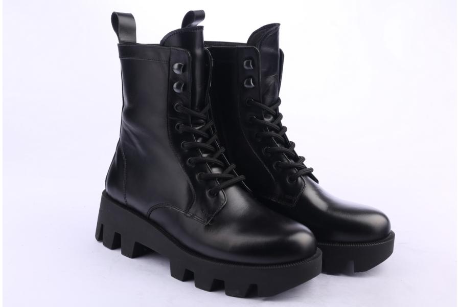 D.moro Shoes Women Leather Ankle Boots For Winter: 556A Black (Wholesale)