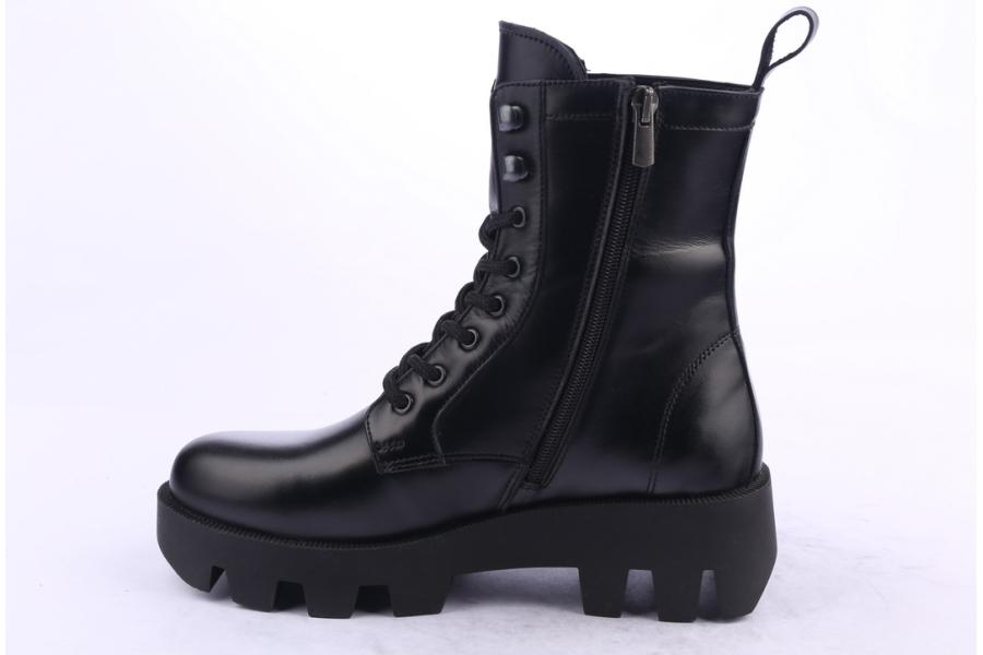 D.moro Shoes Women Leather Ankle Boots For Winter: 556A Black (Wholesale)