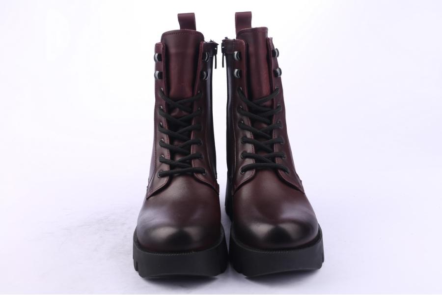 D.moro Shoes Women Leather Ankle Boots For Winter: 556A Burgundy (Wholesale)