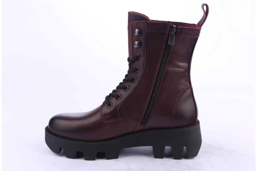 D.moro Shoes Women Leather Ankle Boots For Winter: 556A Burgundy (Wholesale)