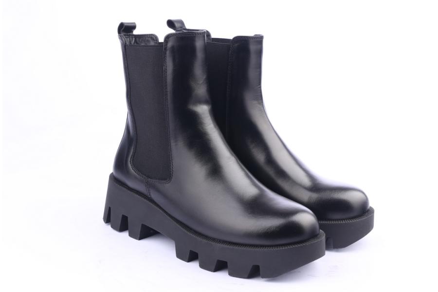 D.moro Shoes Women Leather Ankle Boots For Winter: 556B Black (Wholesale)