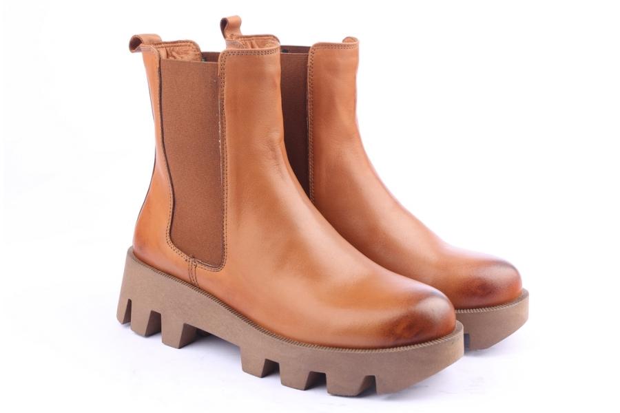 D.moro Shoes Women Leather Ankle Boots For Winter: 556B Tan (Wholesale)