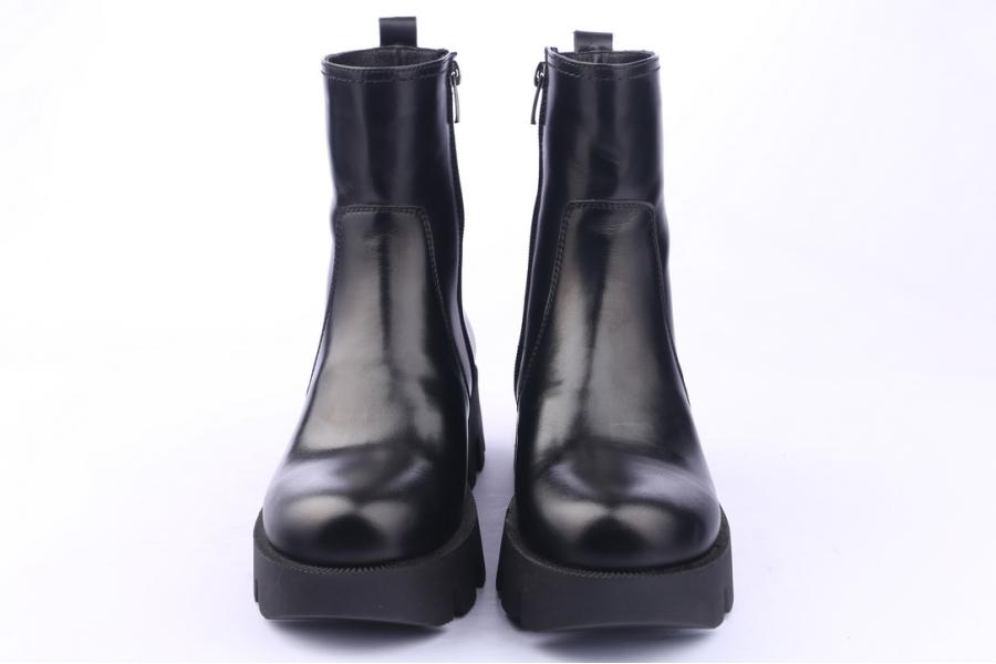 D.moro Shoes Women Leather Ankle Boots For Winter: 556C Black (Wholesale)