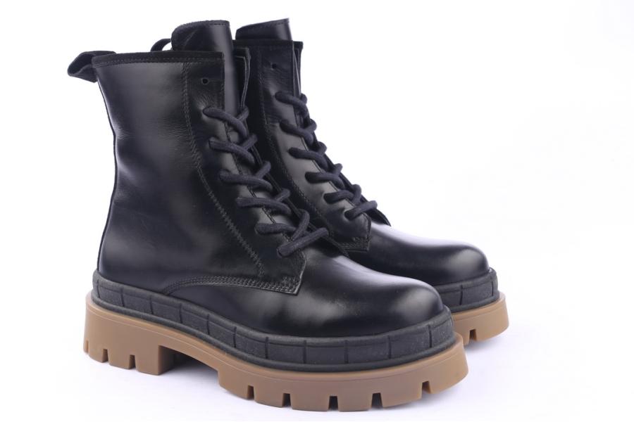 D.moro Shoes Women Leather Ankle Boots For Winter: 559A Black (Wholesale)