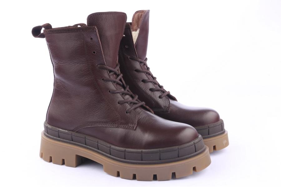 D.moro Shoes Women Leather Ankle Boots For Winter: 559A Brown (Wholesale)