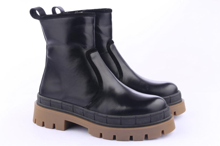D.moro Shoes Women Leather Ankle Boots For Winter: 559D Black (Wholesale)