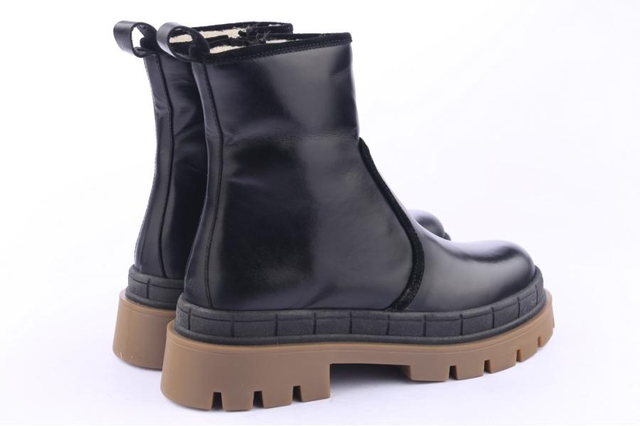 D.moro Shoes Women Leather Ankle Boots For Winter: 559D Black (Wholesale)
