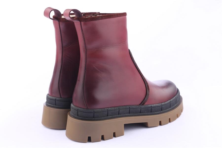 D.moro Shoes Women Leather Ankle Boots For Winter: 559D Burgundy (Wholesale)