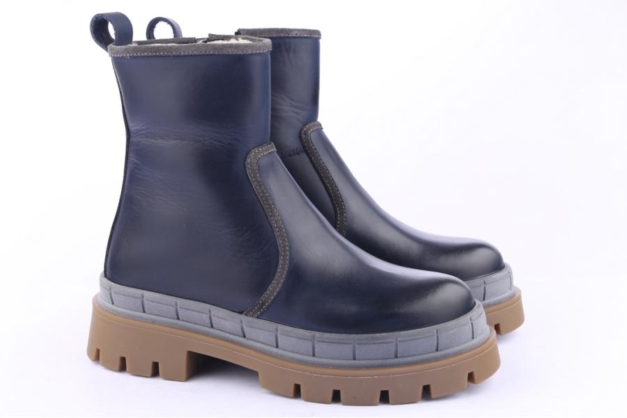 D.moro Shoes Women Leather Ankle Boots For Winter: 559D Navy Blue (Wholesale)