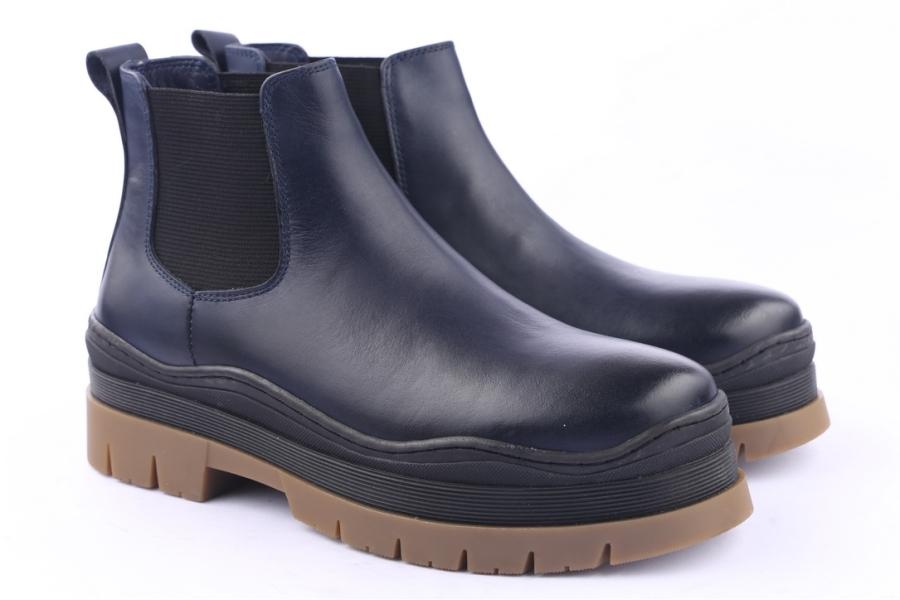 D.moro Shoes Women Leather Ankle Boots For Winter: 564B Navy Blue (Wholesale)