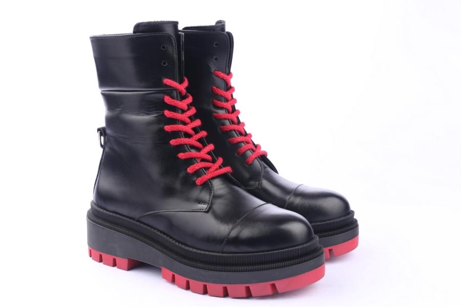 D.moro Shoes Women Leather Ankle Boots For Winter: 567A Black (Wholesale)