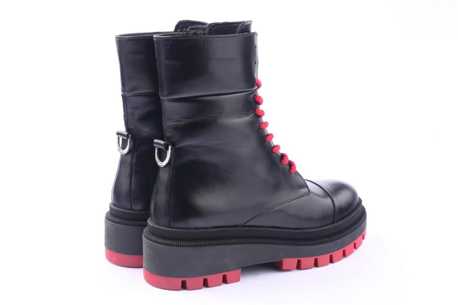 D.moro Shoes Women Leather Ankle Boots For Winter: 567A Black (Wholesale)
